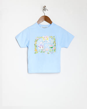 BABY TEE #1 SMILE LIKE A FLOWER IN BLUE