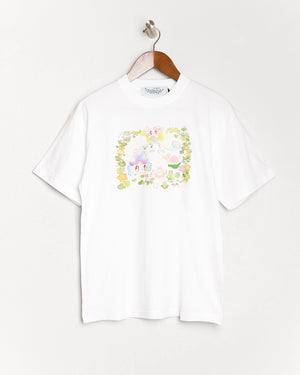 TEE #5 SMILE LIKE A FLOWER IN WHITE