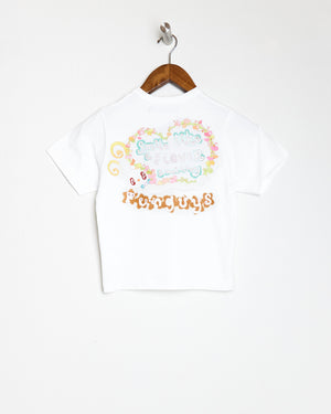 BABY TEE #1 SMILE LIKE A FLOWER IN WHITE
