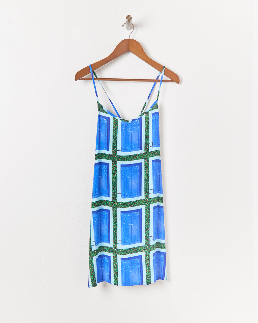 CITY POP SLIP DRESS IN BLUE