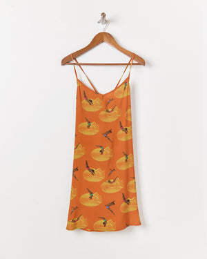 DIVE IN SLIP DRESS IN ORANGE