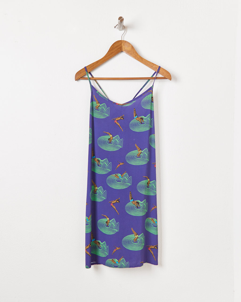 DIVE IN SLIP DRESS IN NAVY