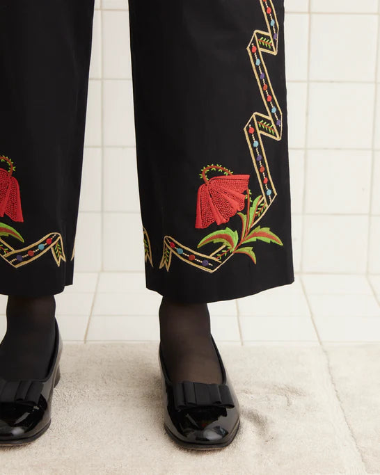 RIBBONED HOLLYHOCK TROUSERS