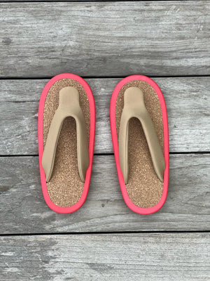 BLACK / RED CORK SANDALS